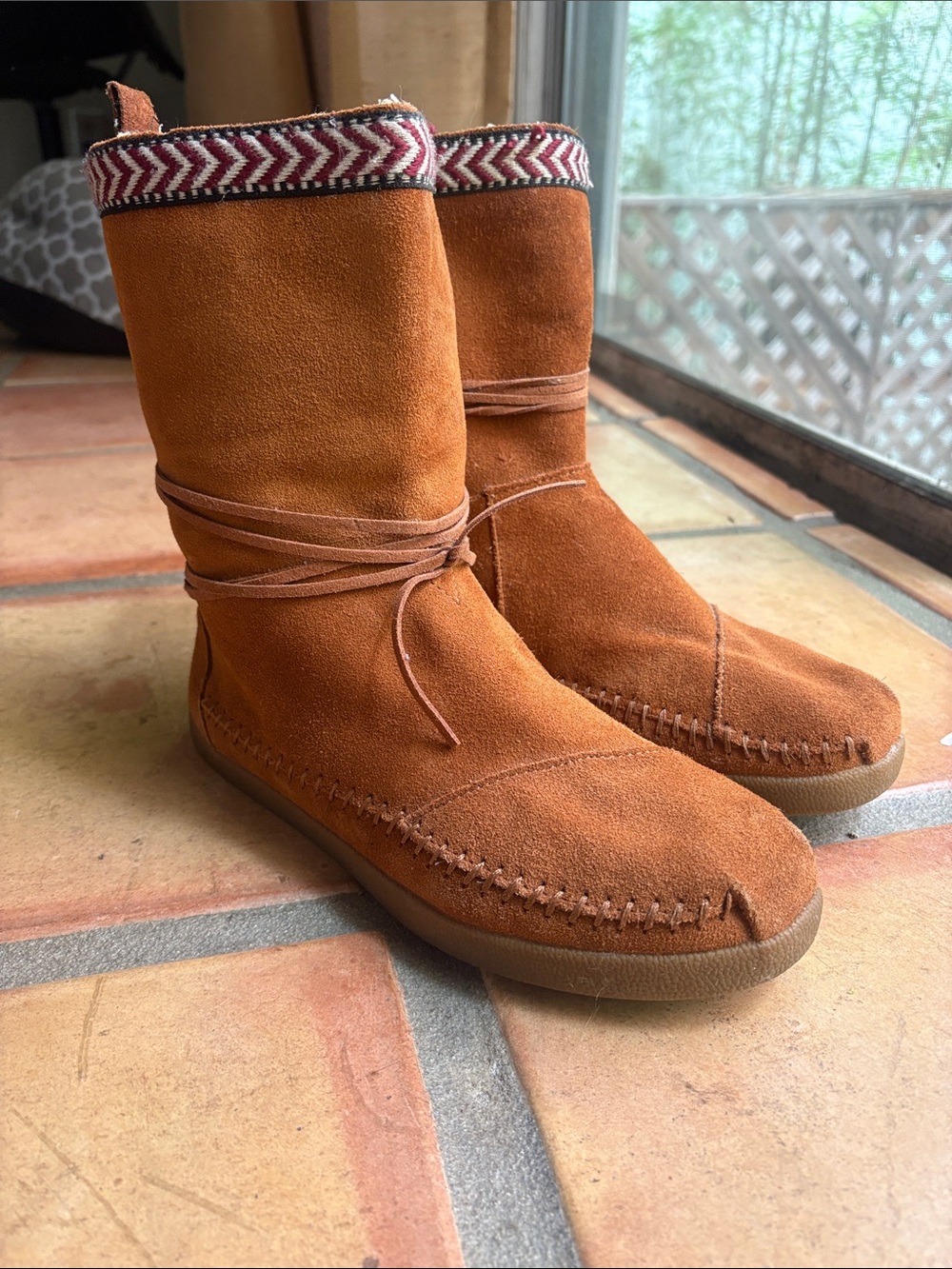 TOMS Suede Moccasin Boots, Size 8